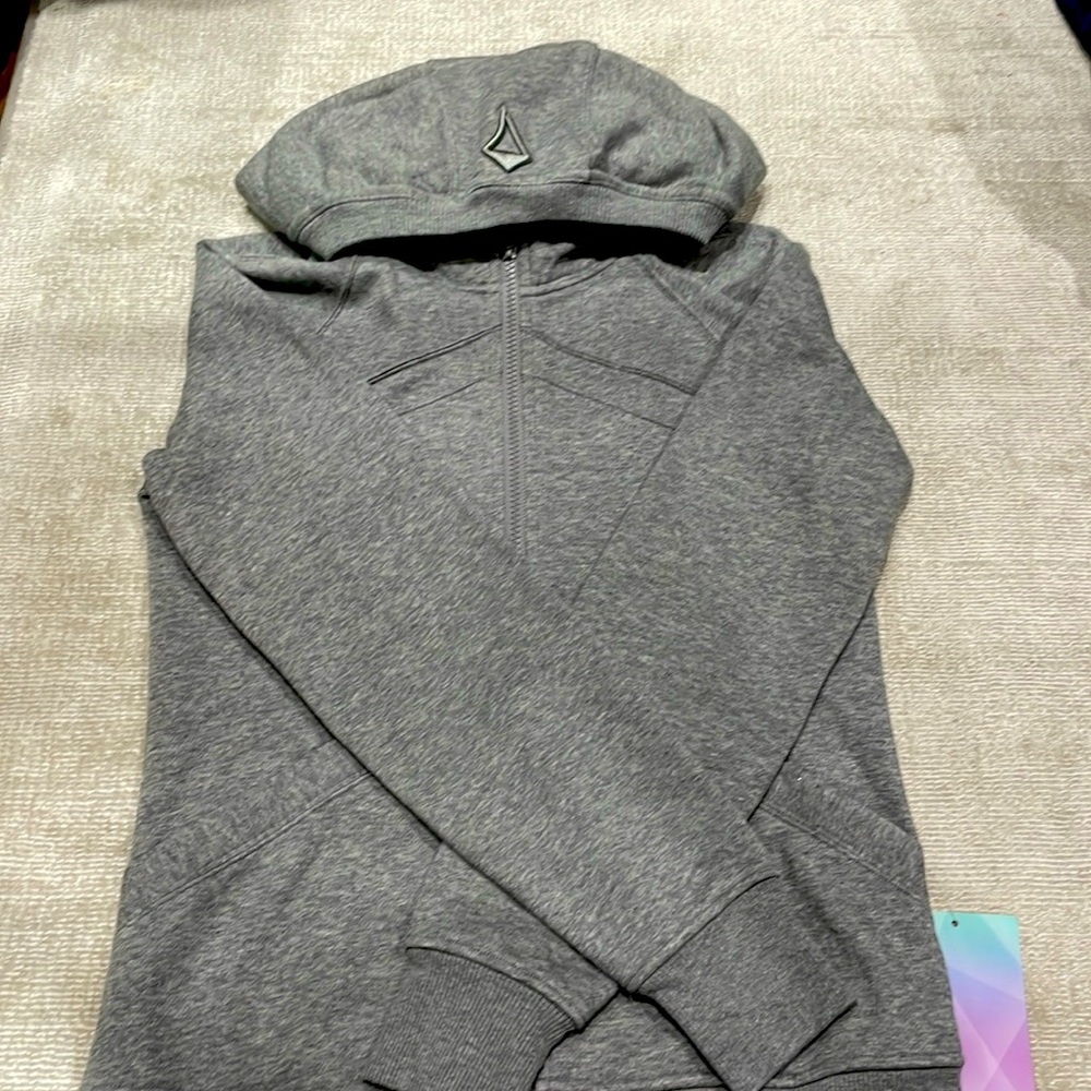 Gray fleece-lined hooded zip-up sweatshirt from Ivivva by Lululemon. NWT!